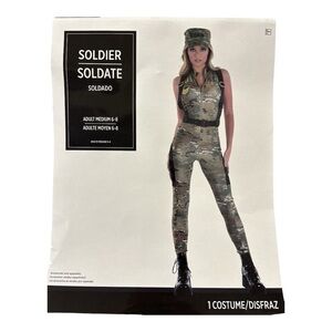 NWT Female Soldier Adult Costume Women's Sexy Halloween Military Army Medium 6-8